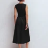 Zip-front Mix Media Dress Black Zip-front Mix Media Dress Black