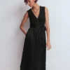 Zip-front Mix Media Dress Black Zip-front Mix Media Dress Black