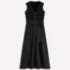 Zip-front Mix Media Dress Black Zip-front Mix Media Dress Black