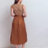 Zip-front Mix Media Dress Ginger and Ivory Stripe Zip-front Mix Media Dress Ginger and Ivory Stripe