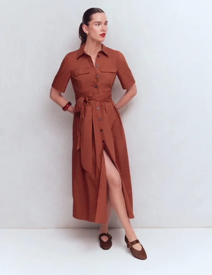 Zoe Short Sleeve Shirt Dress Burnt Orange Zoe Short Sleeve Shirt Dress Burnt Orange