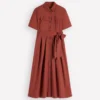 Zoe Short Sleeve Shirt Dress Burnt Orange Zoe Short Sleeve Shirt Dress Burnt Orange