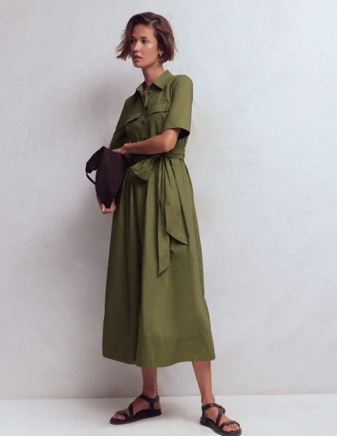 Zoe Short Sleeve Shirt Dress Woodland Green Zoe Short Sleeve Shirt Dress Woodland Green