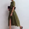 Zoe Short Sleeve Shirt Dress Woodland Green Zoe Short Sleeve Shirt Dress Woodland Green