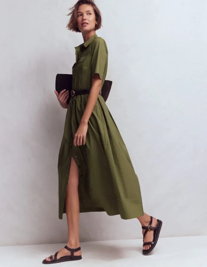 Zoe Short Sleeve Shirt Dress Woodland Green Zoe Short Sleeve Shirt Dress Woodland Green